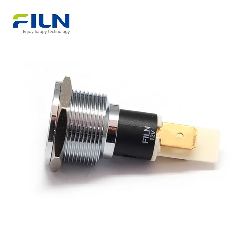 Indicating Lights 22mm Metal Flat Head 2-Pin Terminal 12V 220V FILN
