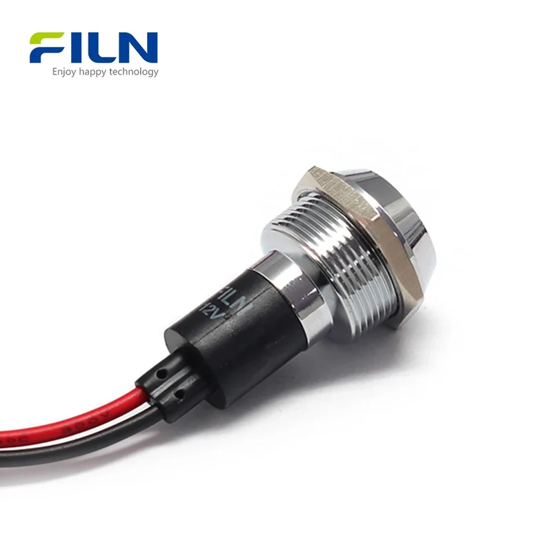 LED Light Panel 12V Indicator 22mm Concave Head Pre-wired Signal Lamp FILN