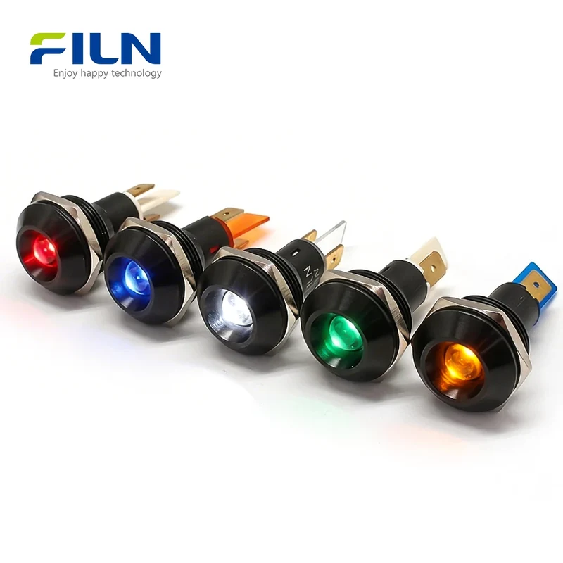 Indicator LED 22mm 12V 220V 2Pin Terminal for Industrial Panels Big Size Light FILN