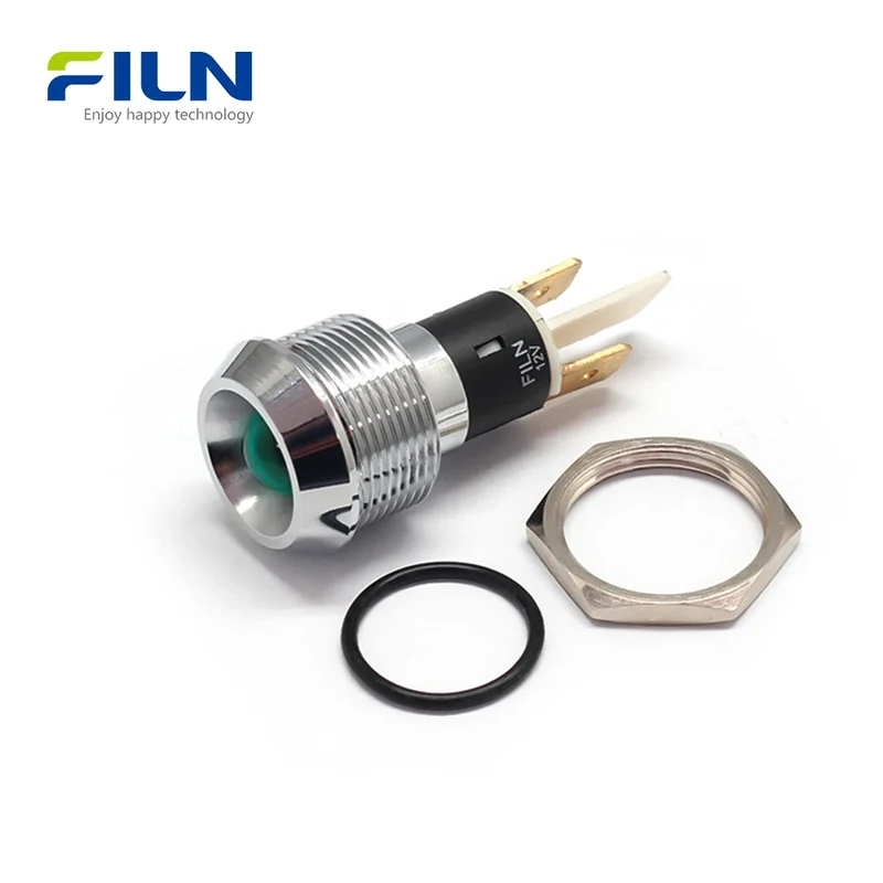 Indicator LED 22mm 12V 220V 2Pin Terminal for Industrial Panels Big Size Light FILN