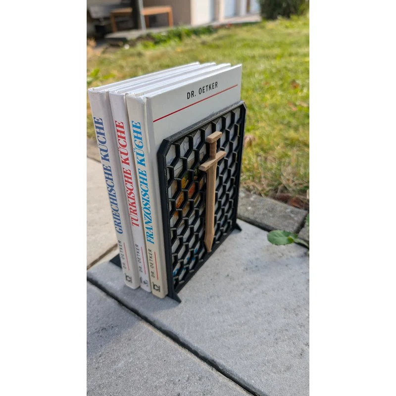 Ensemble de serre-livres avec design géométrique hexagonal