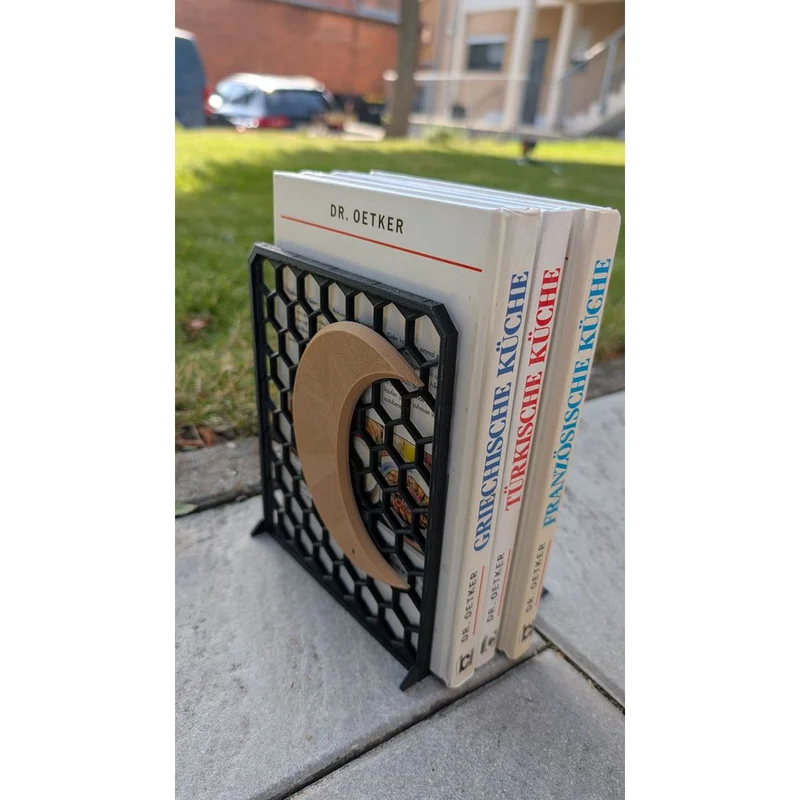 Ensemble de serre-livres avec design géométrique hexagonal