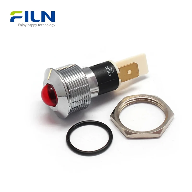 Panel Light Indicator 19mm Metal High Head 2-PIN Plug 12V 110V 220V FILN