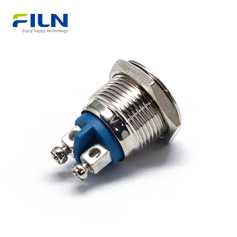 Indicator Light Blue 16mm Metal Flat Head Screw Terminal 2PIN FILN