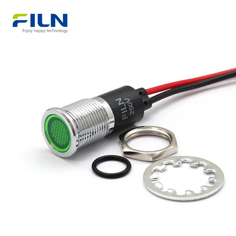Signal Indicator Light with wire Metal Indicator Lamp IP67 Waterproof LED for Medical & Marine FILN