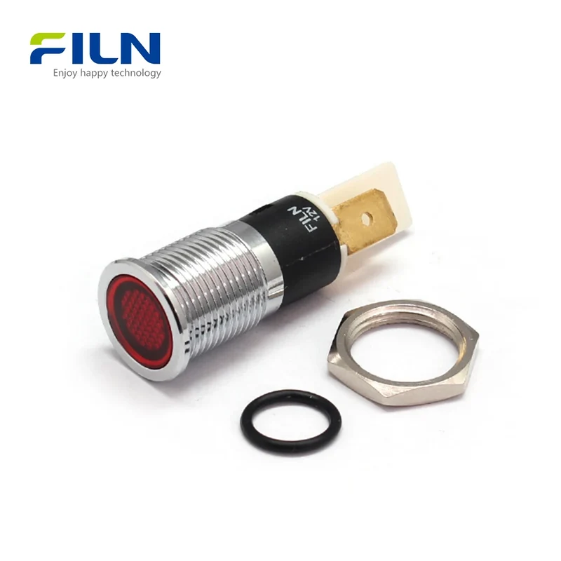 14mm Light On Indicator Metal Indicator Lamp 12V 110V 220V | Pin Terminal | CNC & Medical FILN