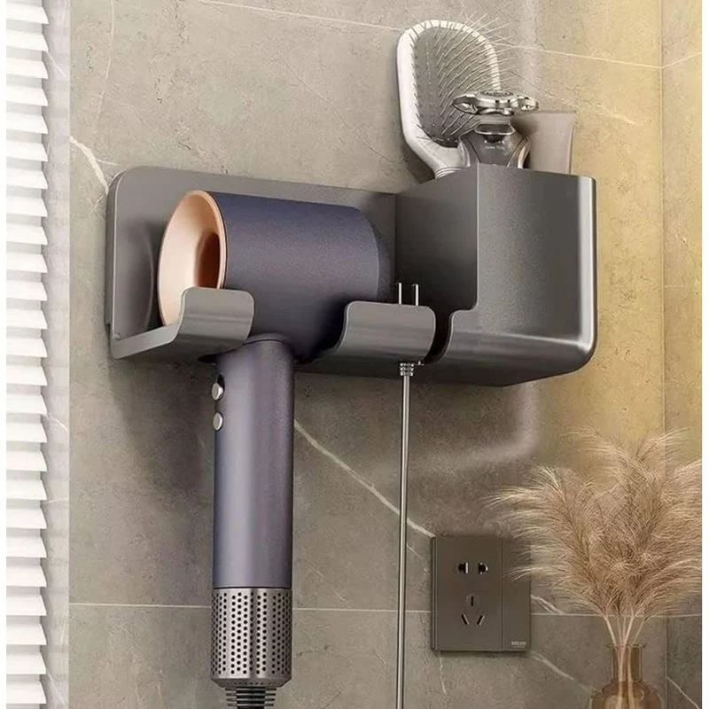 Support de sèche-cheveux mural pour le rangement dans la salle de bain
