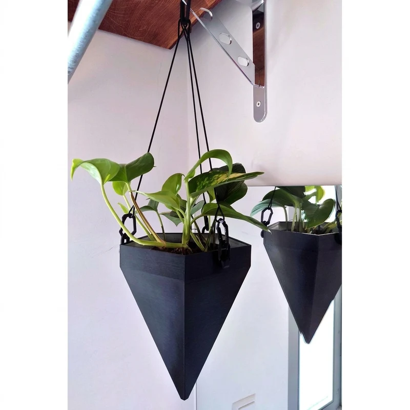 Pot à suspendre hexagonal pour plantes vertes
