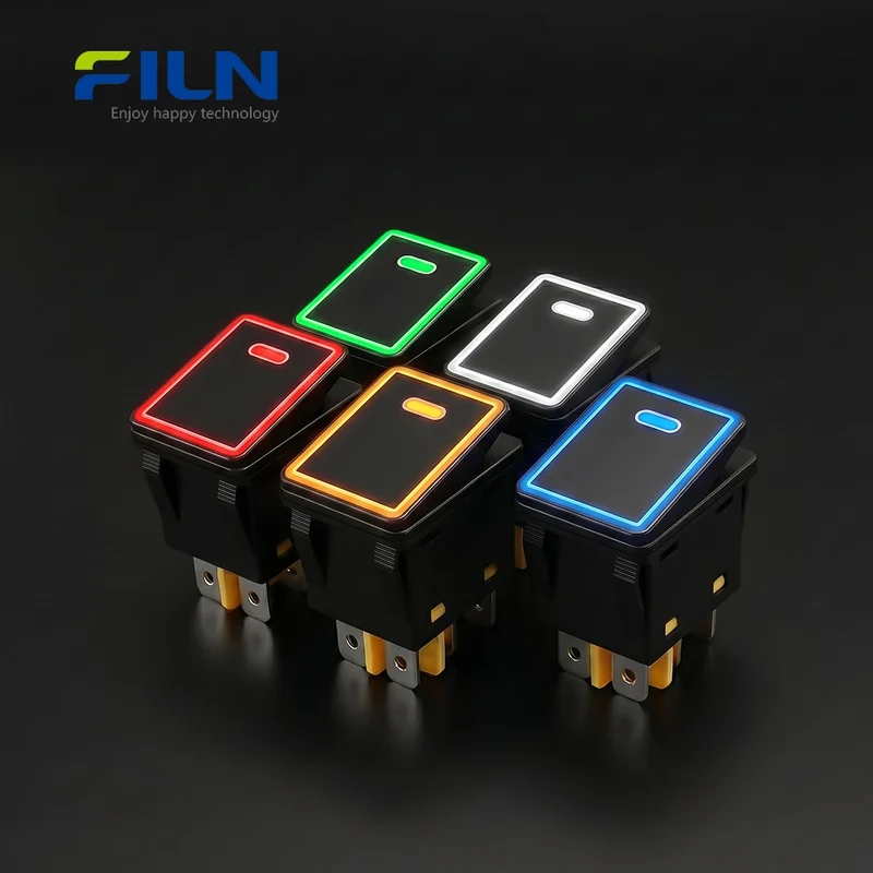 30 Amp Rocker Switch Aluminum Surface IP67 Waterproof 4 Pin ON-OFF Switch FILN