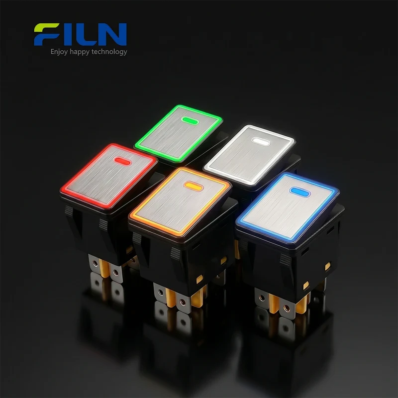 30 Amp Rocker Switch Aluminum Surface IP67 Waterproof 4 Pin ON-OFF Switch FILN
