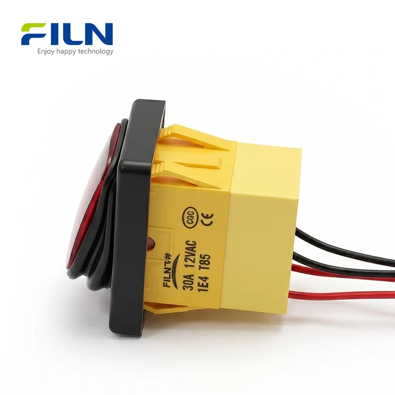 Wired Rocker Switch 15cm Lead Wire ON-OFF/ON-ON Waterproof KCD4 UL Certified FILN Factory