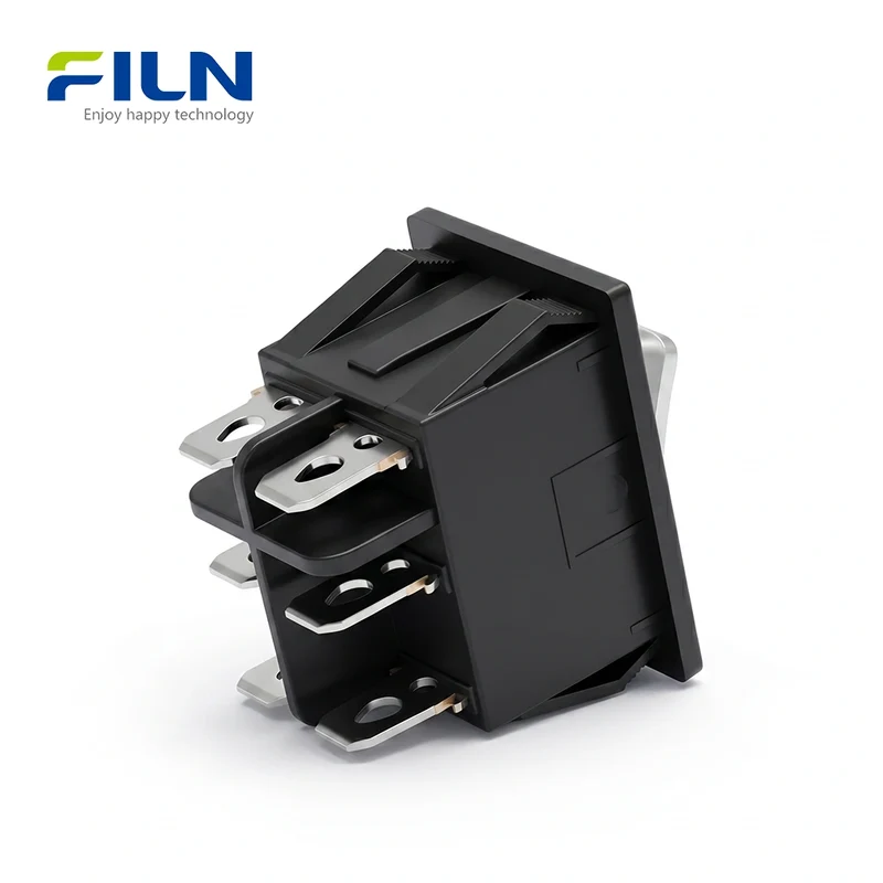 Rocker Switch Wiring 3 Way | 30X22MM KCD4 6 Pin DPDT 15A Power Control | FILN
