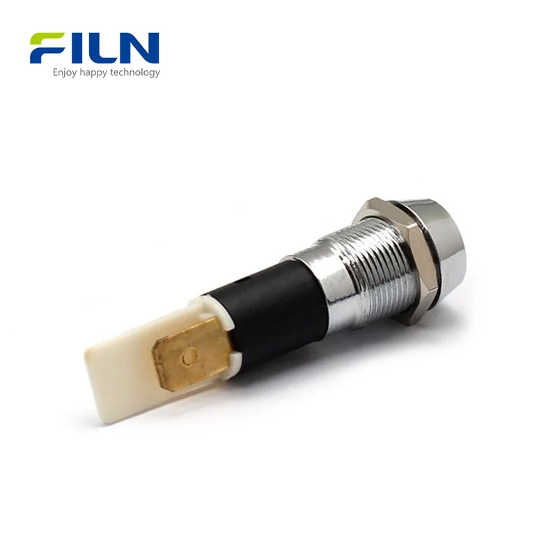 24 Volt DC LED Indicator Light 12mm IP67 Concave Metal Pilot Lamp FILN