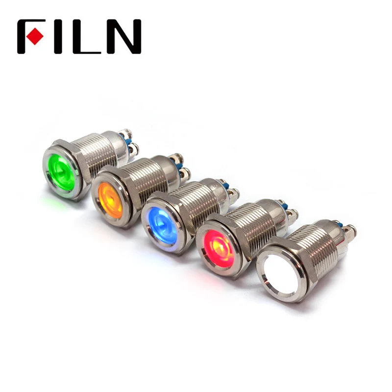 12MM 24V metal Medical equipment red metal indicator light