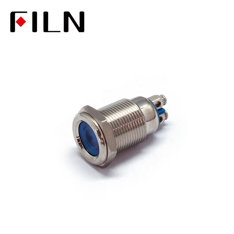 12MM 24V metal Medical equipment red metal indicator light
