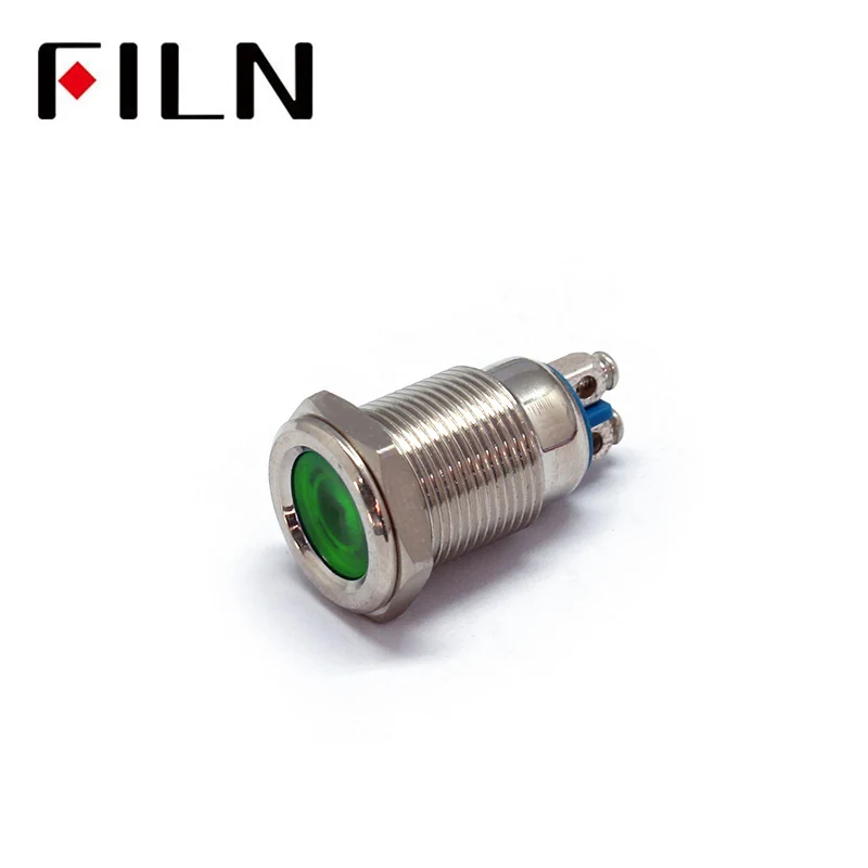 12MM 24V metal Medical equipment red metal indicator light