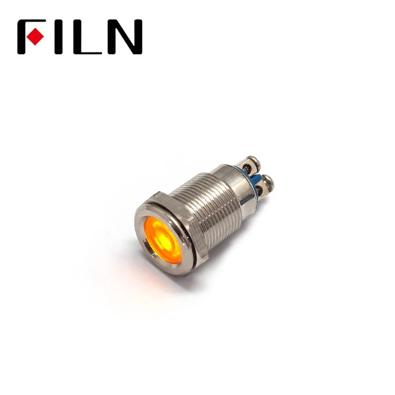 12MM 24V metal Medical equipment red metal indicator light