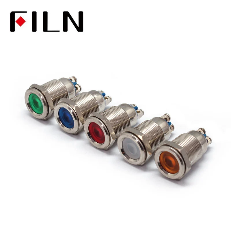 12MM 24V metal Medical equipment red metal indicator light