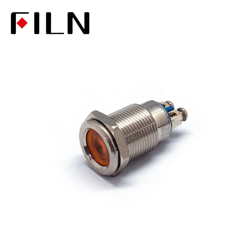 12MM 24V metal Medical equipment red metal indicator light