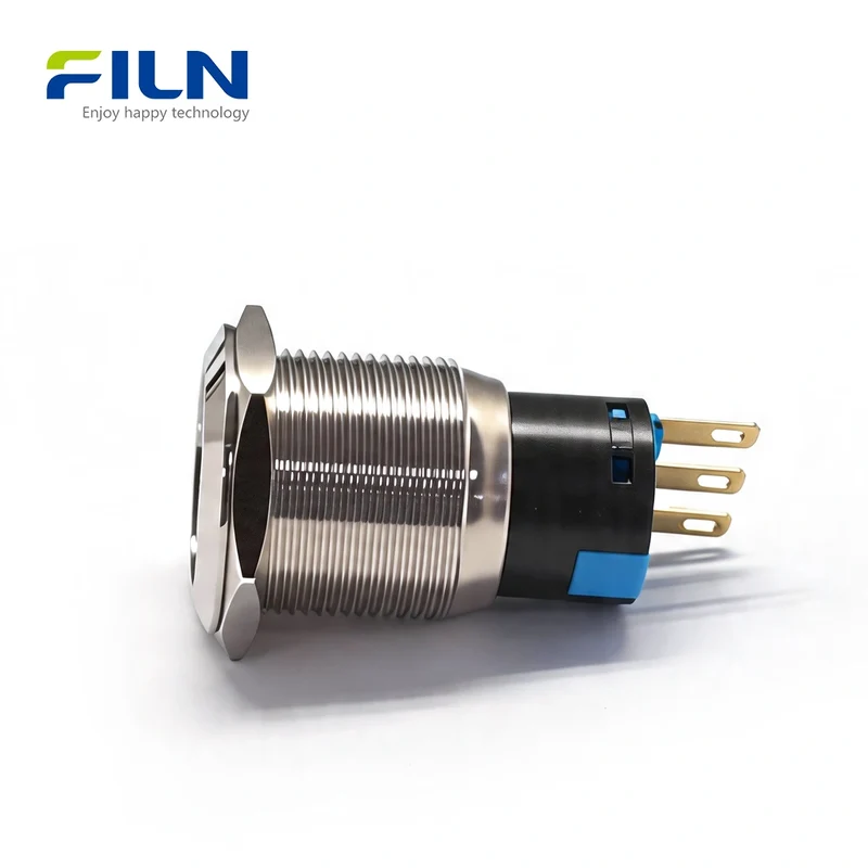 19mm Key Push Button Switch 2 Position 3-Pin Metal Switch FILN