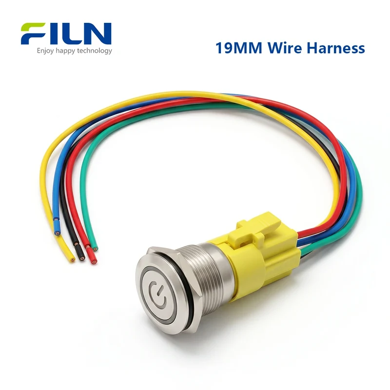 Wire Harness for Push Button Switch 16mm 19mm 22mm Waterproof IP65 Marine Car Horn FILN