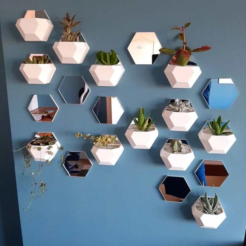 Pot de fleurs géométrique mural pour petites plantes