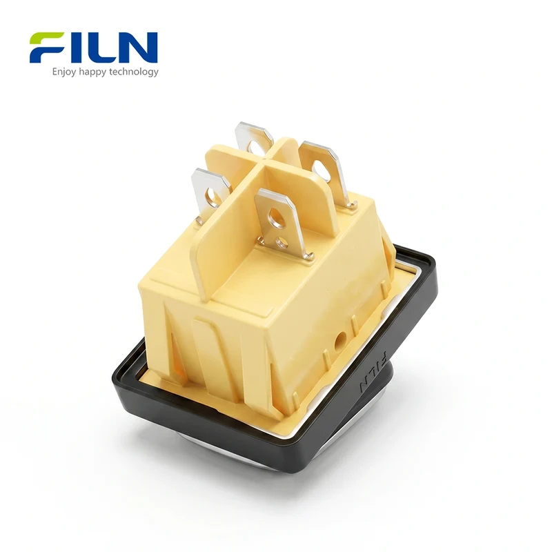 4 Pin Rocker Switch Stainless Steel Surface KCD4 Waterproof Rocker Switch CE Certified FILN Factory