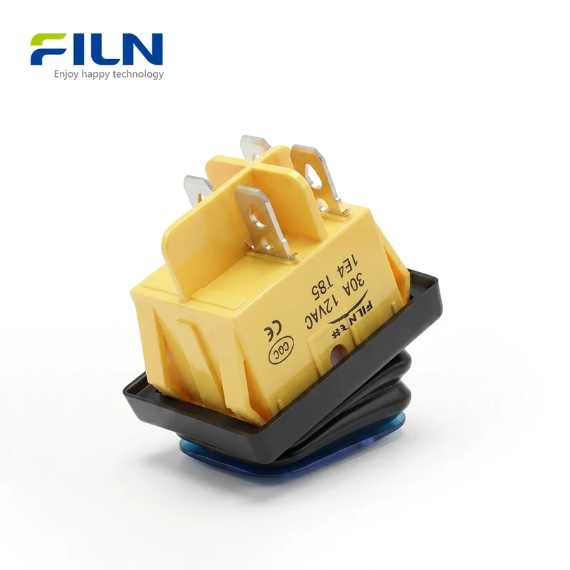 12V Rocker Switches Transparent Plastic KCD4 Waterproof Rocker Switch 30x22mm 4-Pin DPST FILN