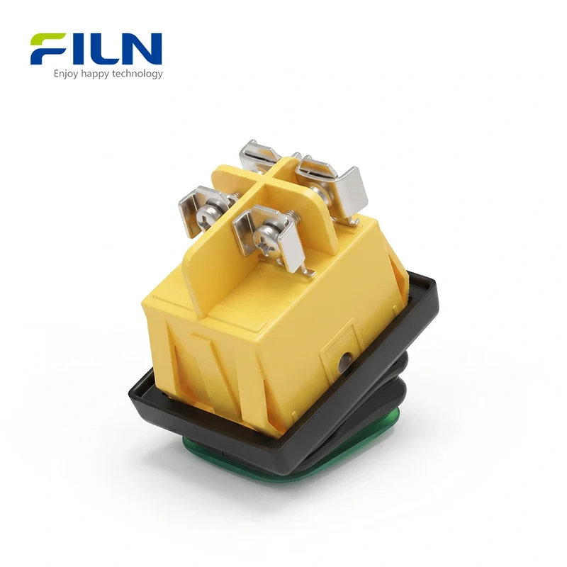Rocker Switch 12V Transparent Plastic Screw Feet 4PIN ON-OFF 30X22MM UL FILN