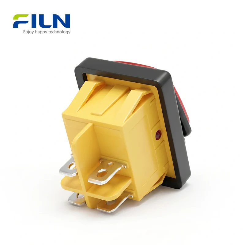 LED Rocker Switch ON-OFF Nylon Plastic Waterproof KCD4 Rocker Switch FILN Factory