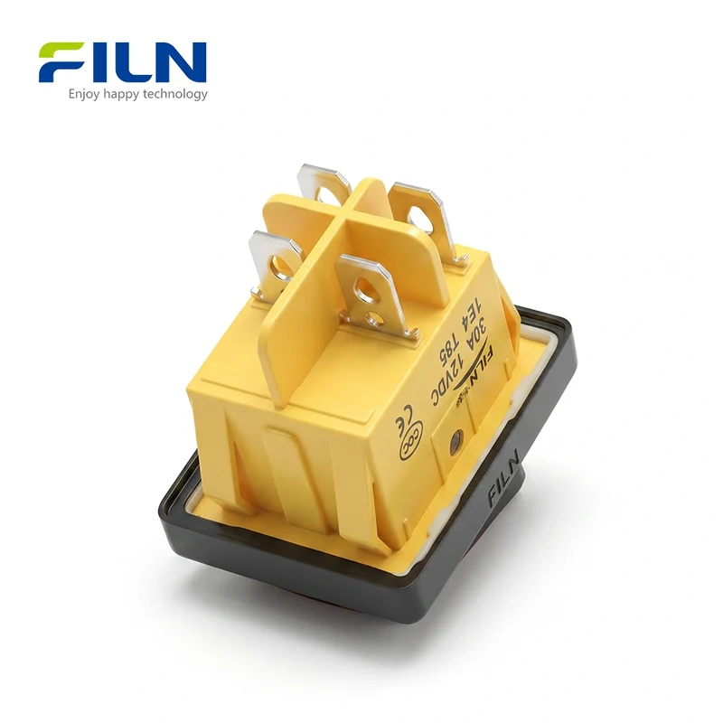 LED Rocker Switch ON-OFF Nylon Plastic Waterproof KCD4 Rocker Switch FILN Factory
