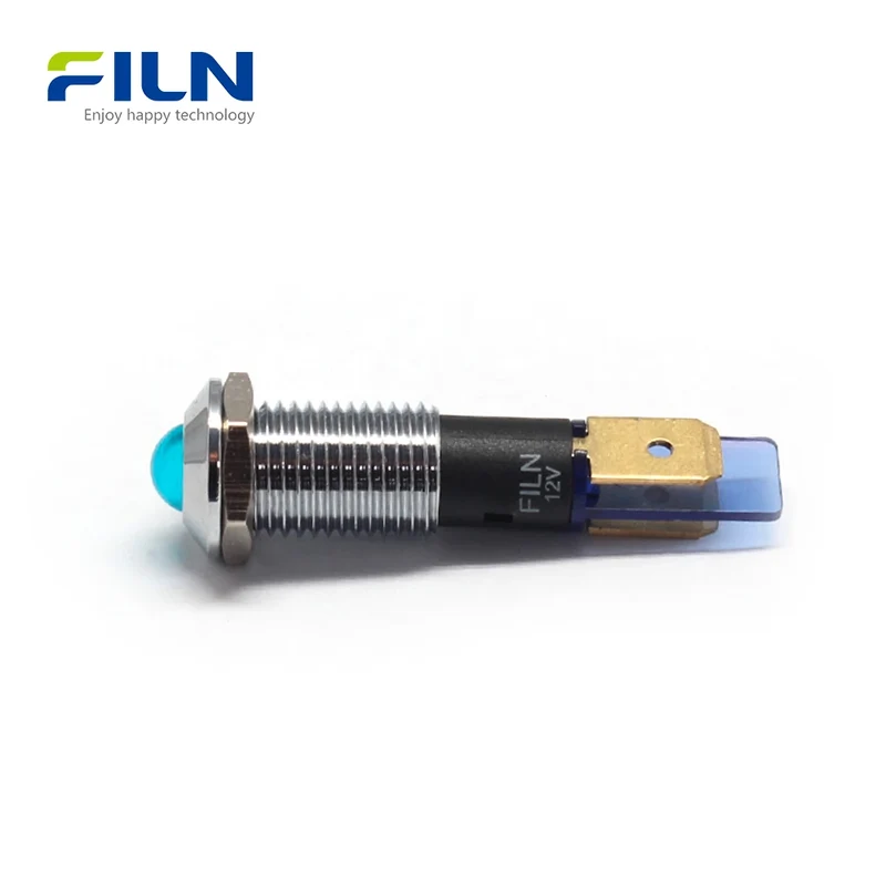LED Indicator Light Red 10mm Waterproof 12V 24V 220V for Panel Mount FILN