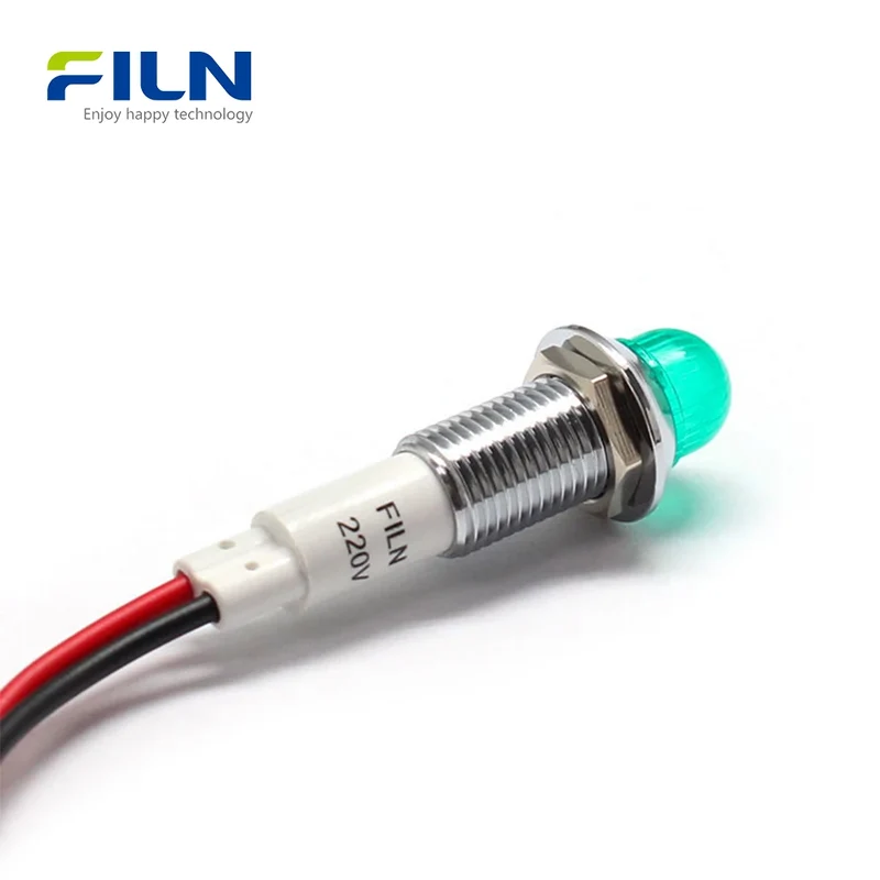 Charging Indicator Light 10mm IP67 Metal Ball Head LED 220V FILN