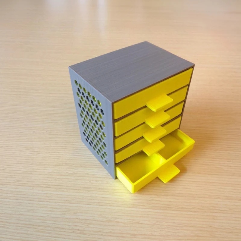 Boîte de rangement à motif hexagonal