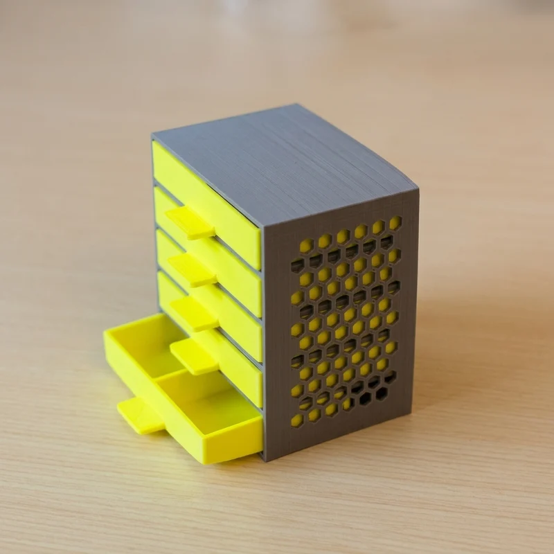 Boîte de rangement à motif hexagonal