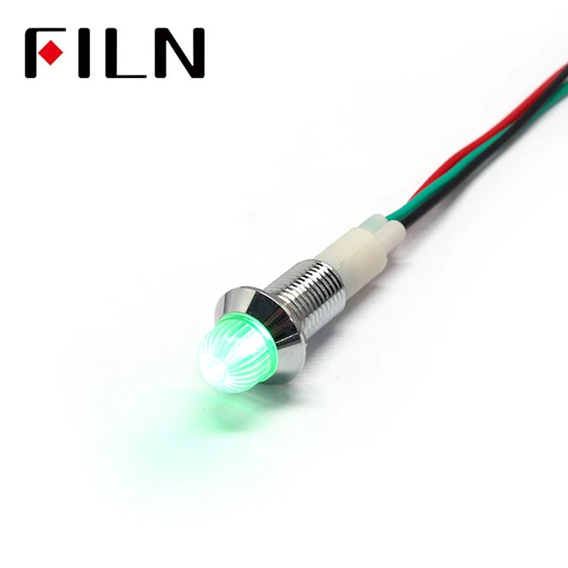10mm 220V Red-Green Double color LED Metal Indicator Light