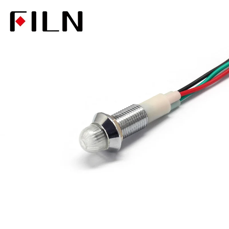 10mm 220V Red-Green Double color LED Metal Indicator Light