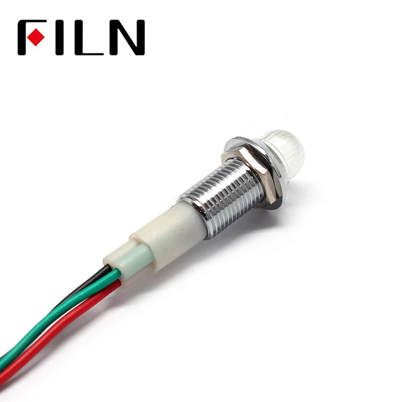 10mm 220V Red-Green Double color LED Metal Indicator Light