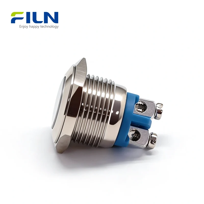 16mm Push Button Reset Switch Metal Momentary 2PIN Screw Terminal FILN