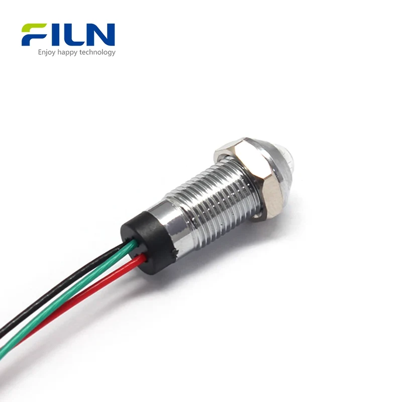 Common Cathode/Anode 2-color Panel Mount Indicator 8mm IP67 High Head FILN