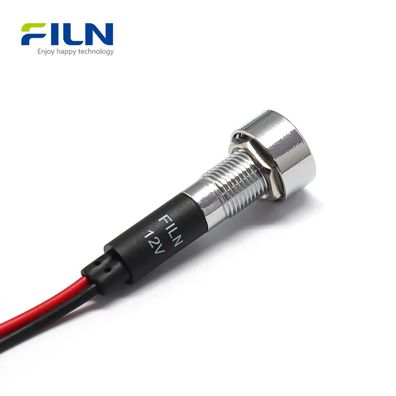 Machine Panel Indicator Light 12-24V 220V 8mm IP67 for CNC FILN