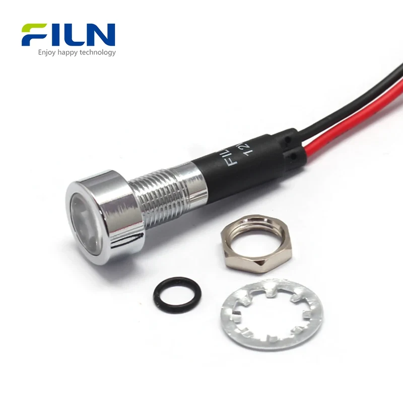 Machine Panel Indicator Light 12-24V 220V 8mm IP67 for CNC FILN