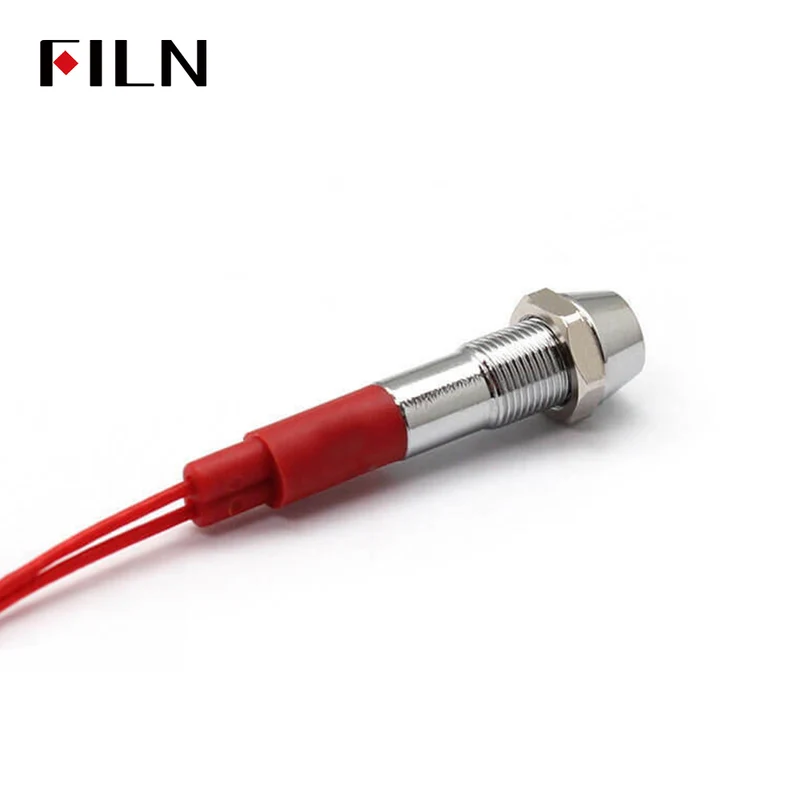 FILN 6MM 12Volt Indicator Light Concave Head Mini LED Indicator Lamp Lights