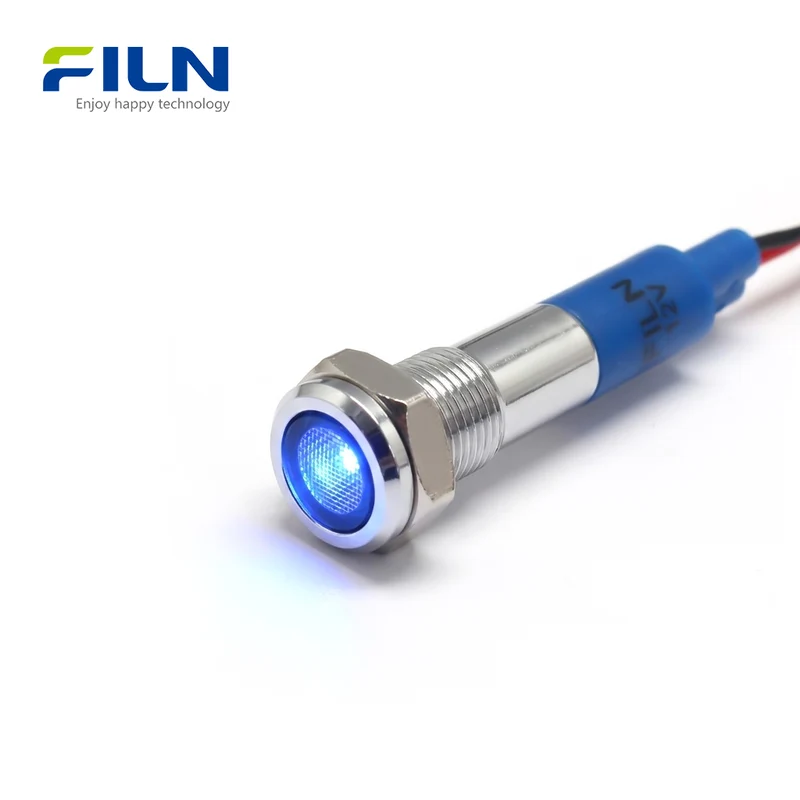 6MM Mini LED Light Indicator Pilot 12V 220V Pre-wired IP67 Metal Signal Lamp
