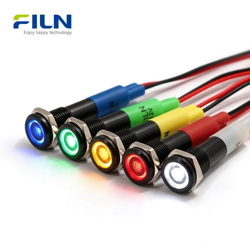 6MM Mini LED Light Indicator Pilot 12V 220V Pre-wired IP67 Metal Signal Lamp
