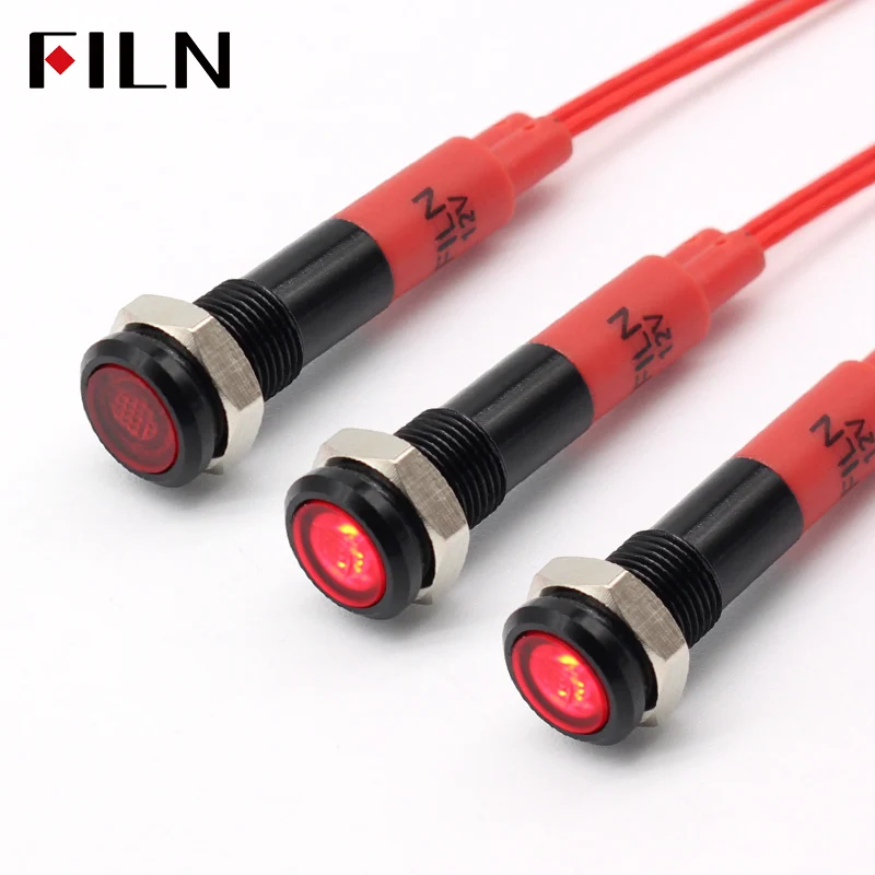 6MM Mini LED Light Indicator Pilot 12V 220V Pre-wired IP67 Metal Signal Lamp