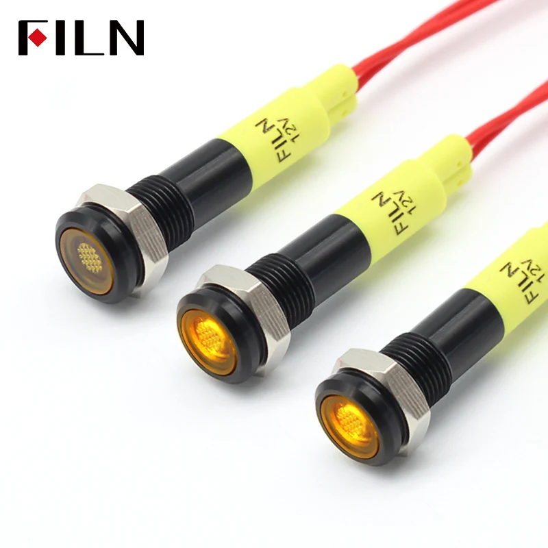 6MM Mini LED Light Indicator Pilot 12V 220V Pre-wired IP67 Metal Signal Lamp