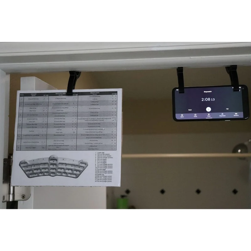 Support de téléphone pour cadre de porte pour l'entraînement au hangboard d'escalade