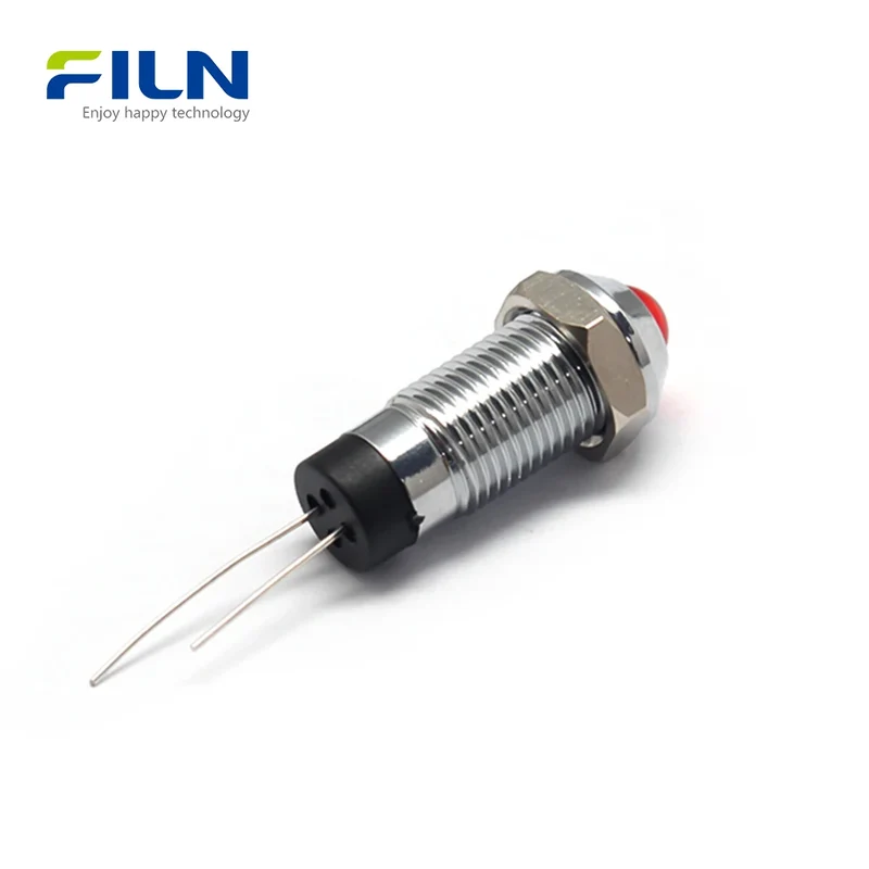 Yellow Indicator Light High Head Pin Terminal 3-220V 8mm FLIN