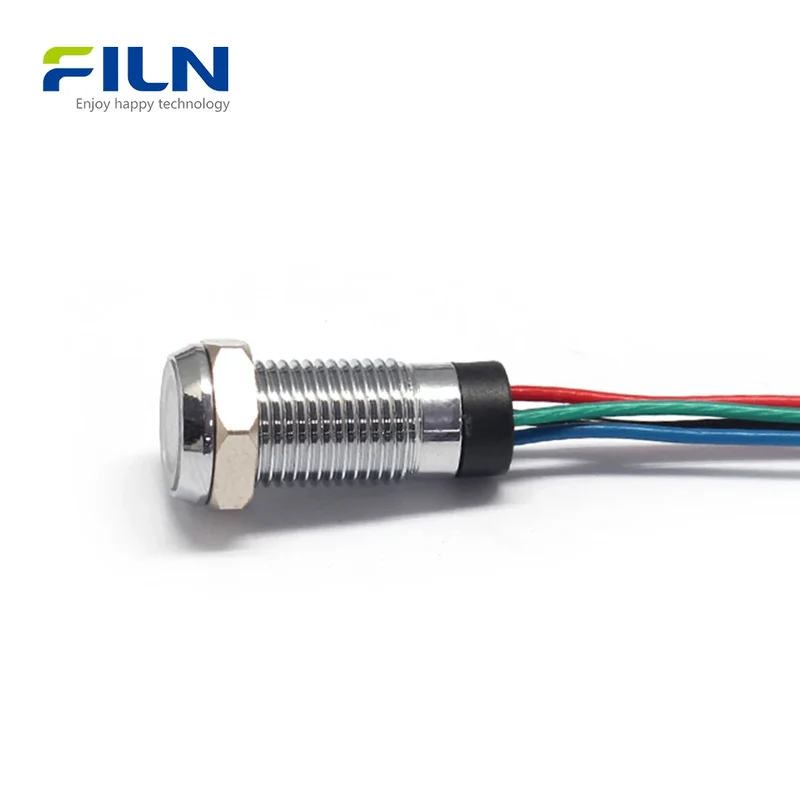 Tri-color LED Signal Lamp 8mm IP67 | 12V-220V RGB RGY Status Indicator FILN